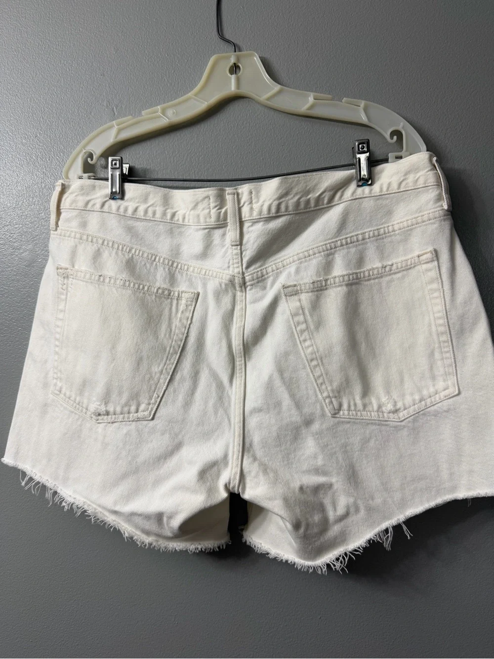 agolde parker long shorts cream Denim Cutoff Shorts  32